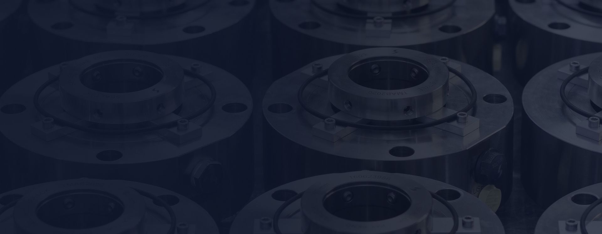 Getriebeteile mit einem Blauen Overlay